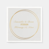 Hochzeitsnamen mit Goldwirkung Serviette (Vorderseite)