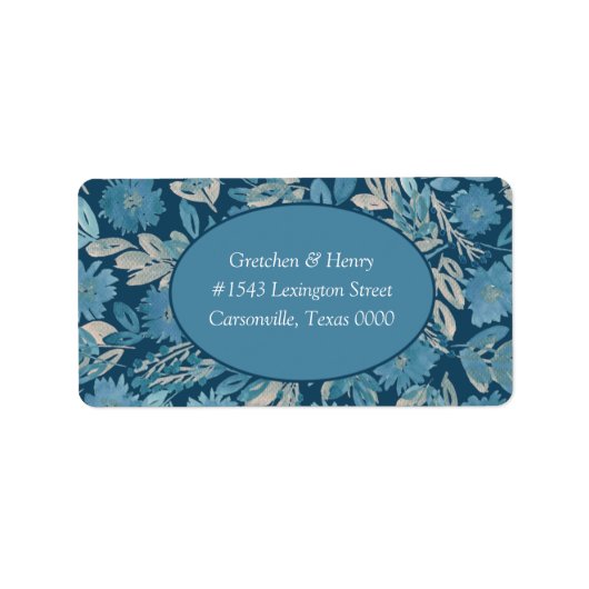 Hochzeitsnamenetikett für Wasserfarben geblüht Adressaufkleber (Vorne)
