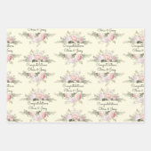 Hochzeitsnamenszusätze weich rosa Rosen 3 Geschenk Geschenkpapier Set (Vorderseite 2)