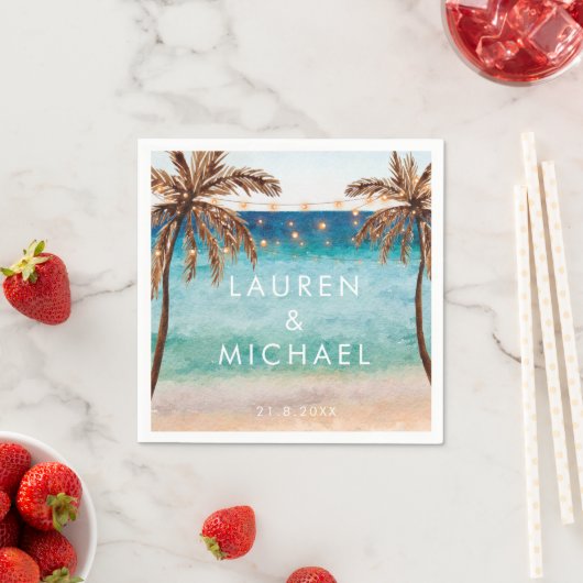 Hochzeitsnapkins am tropischen Strand Serviette (Beispiel)