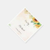 Hochzeitsnapkins für Sonnenblumen personalisiert Serviette (Ecke)