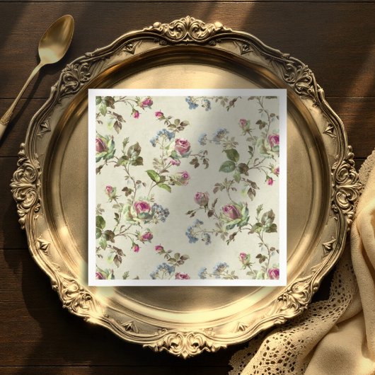 Hochzeitsnapkins für Vintage Rose Serviette