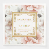 Hochzeitsnapkins in Rosa Serviette (Vorderseite)