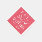 Hochzeitsnapkins mit Farbhintergrund Serviette (Ecke)