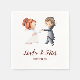 Hochzeitsnapkins mit Hochzeitsbildern Serviette