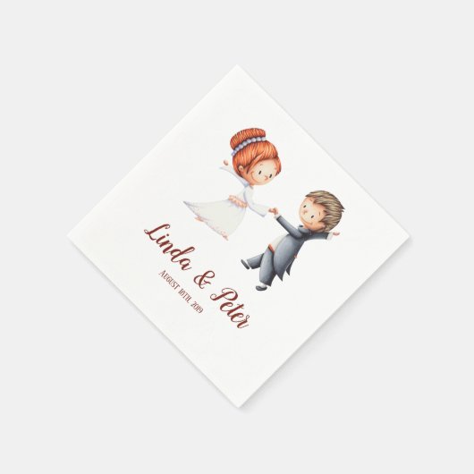 Hochzeitsnapkins mit Hochzeitsbildern Serviette (Ecke)