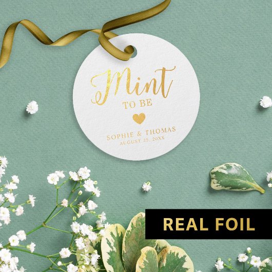 Hochzeitsneigung als Foil Geschenkanhänger