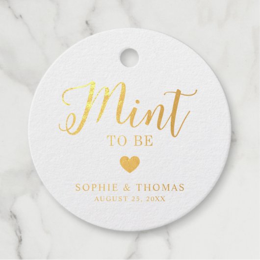 Hochzeitsneigung als Foil Geschenkanhänger (Vorderseite)