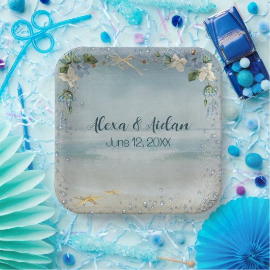 Hochzeitsnetz mit Blasen Pappteller (Party)