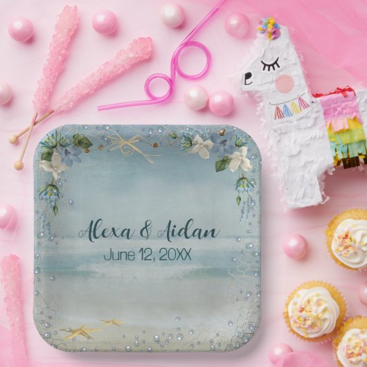 Hochzeitsnetz mit Blasen Pappteller (Party)