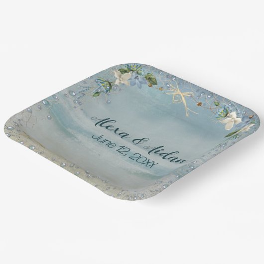 Hochzeitsnetz mit Blasen Pappteller (Gewinkelt)