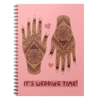 Hochzeitsnotebook mit henna handdesign notizblock