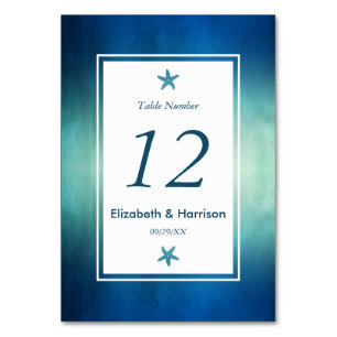 Hochzeitsnummer des Strandbades Tischnummer