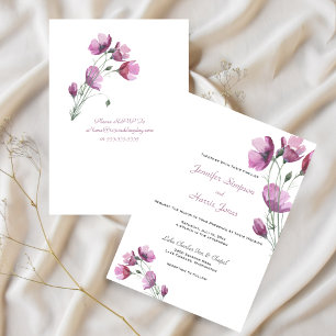 Hochzeitsoft Lila Petite Summer Floral Einladung