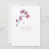 Hochzeitsoft Lila Petite Summer Floral Einladung (Rückseite)