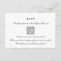 Hochzeitsonline RSVP-Karte Elegante QR-Code-Karte