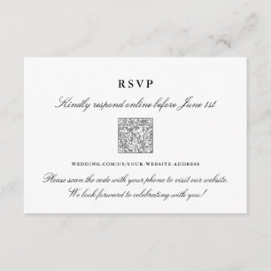 Hochzeitsonline RSVP-Karte Elegante QR-Code-Karte Begleitkarte