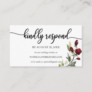 Hochzeitsonline UAWG Burgundy Floral Begleitkarte