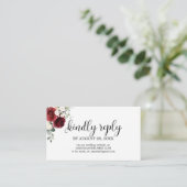 Hochzeitsonline UAWG Chic Burgundy Floral Begleitkarte (Stehend Vorderseite)