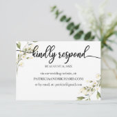 Hochzeitsonline UAWG creme White Floral RSVP Karte (Stehend Vorderseite)