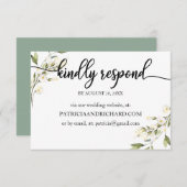 Hochzeitsonline UAWG creme White Floral RSVP Karte (Vorne/Hinten)