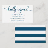 Hochzeitsonline UAWG Ocean Blue Calligraphy Begleitkarte (Vorne/Hinten)