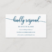 Hochzeitsonline UAWG Ocean Blue Calligraphy Begleitkarte (Vorderseite)