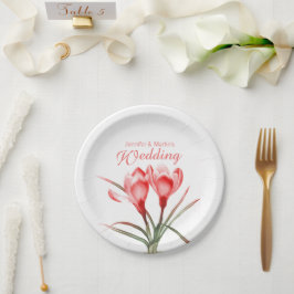 Hochzeitsorange-Krokuskunst mit Papierplatte Pappteller