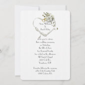 Hochzeitsorchideen und -ringe einladung (Rückseite)