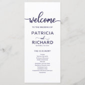 Hochzeitsorden des Dienstprogramms Chic Navy Blue Programm (Vorderseite)