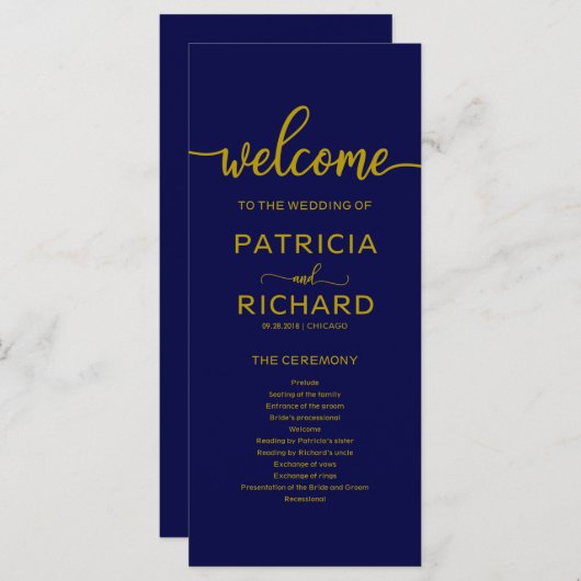 Hochzeitsorden des Service Program Gold Navy Blue Programm (Vorne/Hinten)