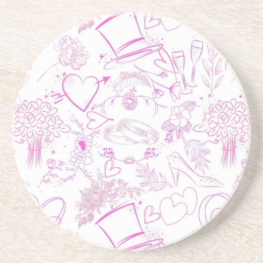 Hochzeitsornament Muster 02 Getränkeuntersetzer (Vorne)