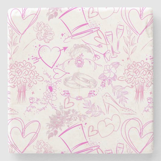 Hochzeitsornament Muster 02 Steinuntersetzer (Vorderseite)