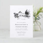 Hochzeitsort Hochladen Sie Ihre Skizze Zeichnend H Einladung (Stehend Vorderseite)