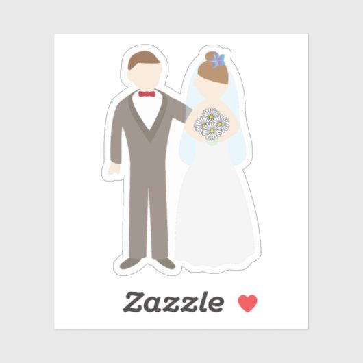 Hochzeitspaar Aufkleber (Blatt)