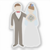 Hochzeitspaar Aufkleber (Vorderseite)