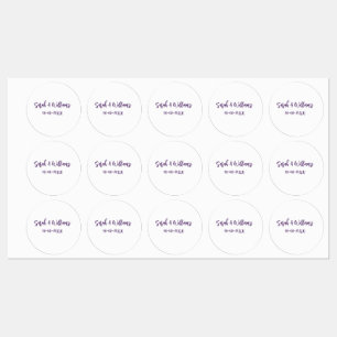 Hochzeitspaar. Datum des Namens lila einfach Etiketten