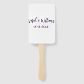 Hochzeitspaar. Datum des Namens lila einfach Fächer (Rückseite)