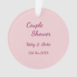 Hochzeitspaar Dusche rosa lila pastell Name Datum Ornament