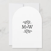 Hochzeitspaar Einfaches Monogramm Initialen Minima Einladung (Rückseite)