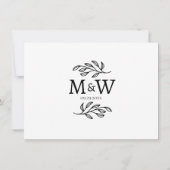 Hochzeitspaar Einfaches Monogramm Initialen Minima Save The Date (Rückseite)