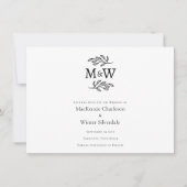 Hochzeitspaar Einfaches Monogramm Initialen Minima Save The Date (Vorderseite)