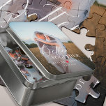 Hochzeitspaar Foto personalisiert Puzzle<br><div class="desc">Erstellen Sie Ihre eigene elegante "besser zusammen" Typografie Zitat Overlay Hochzeit Foto halten personalisierte Geschenk-Rätsel mit einigen Namen,  rotes Herz und Ihren Text.</div>