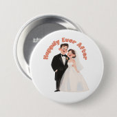 Hochzeitspaar-Illustration Glücklich bis ans Ende Button (Vorne & Hinten)
