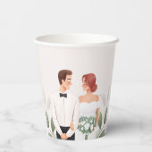 Hochzeitspaar-Illustration Papiertasse Pappbecher (Rückseite)