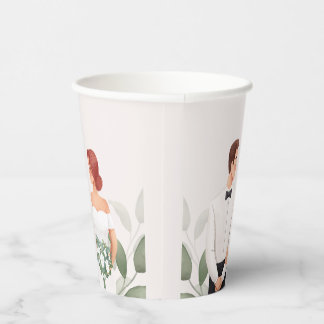 Hochzeitspaar-Illustration Papiertasse Pappbecher