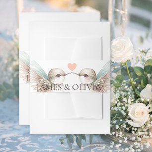 Hochzeitspaar Kolibri-Einladung Bauchbinde Einladungsbanderole