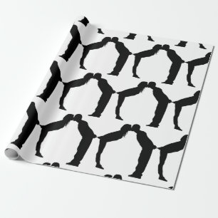 Hochzeitspaar Kuss Geschenkpapier