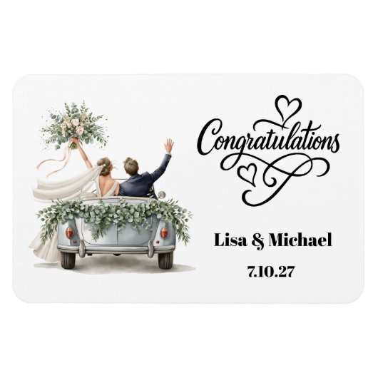 Hochzeitspaar Magnet (Horizontal)