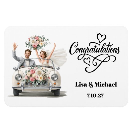 Hochzeitspaar Magnet (Horizontal)